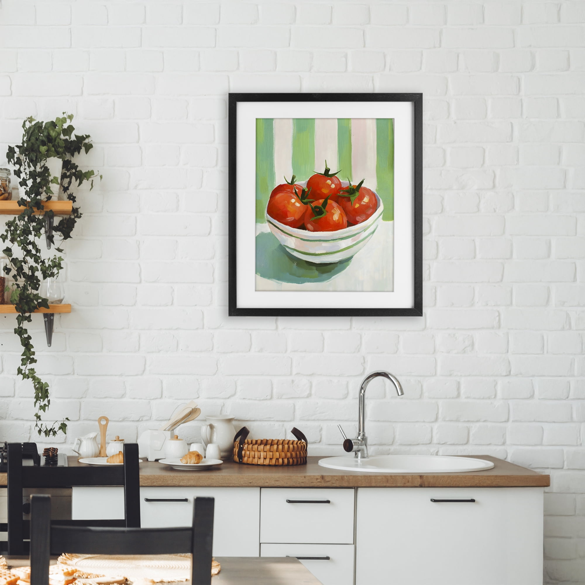 Stupell Industries Bowl of Fresh Tomatoes Black Framed Print Under Glass, design by The Prints Vibe