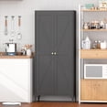 thumbnail image 2 of 65"H Metal Storage Cabinet Kitchen Pantry Cabinet With Adjustable Shelves for Kitchen,Living Room,Dining Room,Office,Black, 2 of 8