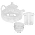 thumbnail image 4 of Glass Tea Set Classic Transparent Kettle With Cups For Tea Lovers Size 15X10X9CM Heat-Resistant 1 Set, 4 of 4