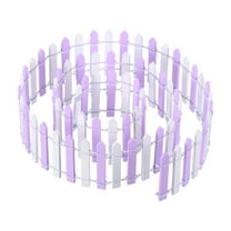 Uxcell 35" L x 2" H Wood Miniature Mini Fairy Garden Picket Fence, Purple White