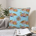 thumbnail image 4 of KLL Turtles And Corals Decorative Throw Pillow Covers Velvet Soft for Couch Sofa Bedroom Living Room Outdoor (No pillow core)- 18"x18", 4 of 5