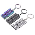 thumbnail image 3 of Windfall Portable Whistle, 150dB 3 Tube Outdoor Survival Sport Referee Pet Training Stainless Steel Whistle with Key Ring, 3 of 7