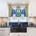 thumbnail image 5 of Yayeee Kitchen Curtains Tier Pair Light Filtering 27"x36" Rod Pocket Short Cafe Window Panel, Green Seaside, 5 of 7