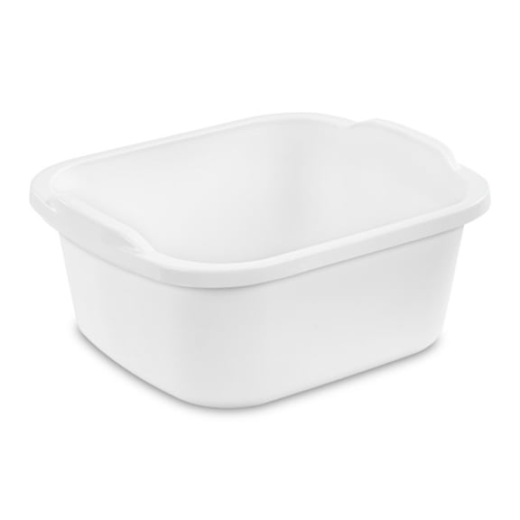 Sterilite Durable Reinforced Plastic 12qt Kitchen Dishpan, White (24 Pack)