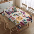 thumbnail image 2 of Colorful Mexican Elements Rectangle Tablecloth 60"x84",Waterproof Polyester Rectangle Table Cloth, Wipeable Spillproof Polyester Tablecloth for Dining, Camping, Indoor and Outdoor, 2 of 5