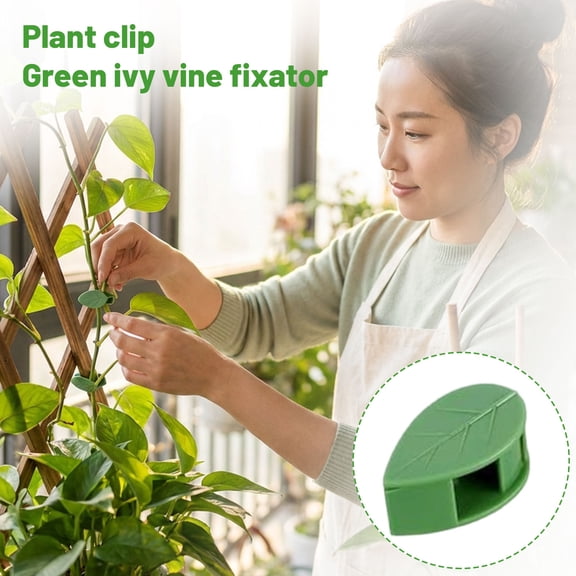 10Pcs Plant Climbing Wall Fixture Clips with Stickers - Leaf-Shaped and Weather-Resistant Money Plant Vine Wall Clips - Easy Installation Pothos Climbing Support for Vines & Cables,0.5*1.3*0.4 inch.