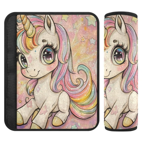 Qxltty Pretty Unicorns Car Seat Strap Pads are Soft and Snug Fitting for All Cars Backpacks Pushchair