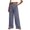 Navy women wide leg trousers with pockets a1, variant on Cagogo Women's Wide Leg Elastic Waist Trousers with Pockets Plaid Casual Lounge Long Pants Loungewear Work Office Party Trousers, Wine 2XL