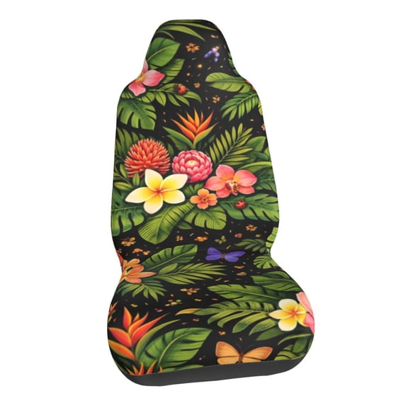 Tropical Floral Botanical Car Seat Covers Stretch Car Seat Protectors Universal Fit