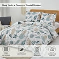thumbnail image 2 of Jessy Home Shell Quilt Queen/Full Size Coastal Beach Bedspreads Microfiber Bedding Set, 2 of 7
