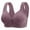 Purple, variant on Women's Front Buckle Wireless Bra Plus Size Thin Vest, Breathable Soft Sleep Underwear, Wide Strap Back Support Lingerie, Easy Closure Daily Brassiere No Underwire