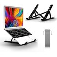 thumbnail image 1 of Laptop Stand, Boyata Adjustable Portable Laptop Holder for Desk, Foldable Laptop Riser with 6 Levels of Height Adjustment, Compatible with MacBook Air Pro, Dell, ,10-15.6 Laptops Black, 1 of 7