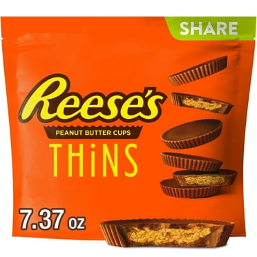 Pack of 2 - Reeses Thins Milk Chocolate Peanut Butter Cups, Candy Share Pack, 7.37 Oz Packaging May Vary