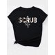 thumbnail image 3 of Women's "Scrub Life" Casual Fashion Tee - Green with Leopard Print & Heart, Round Neck Short Sleeve, 100% Polyester, Machine Washable, 3 of 7