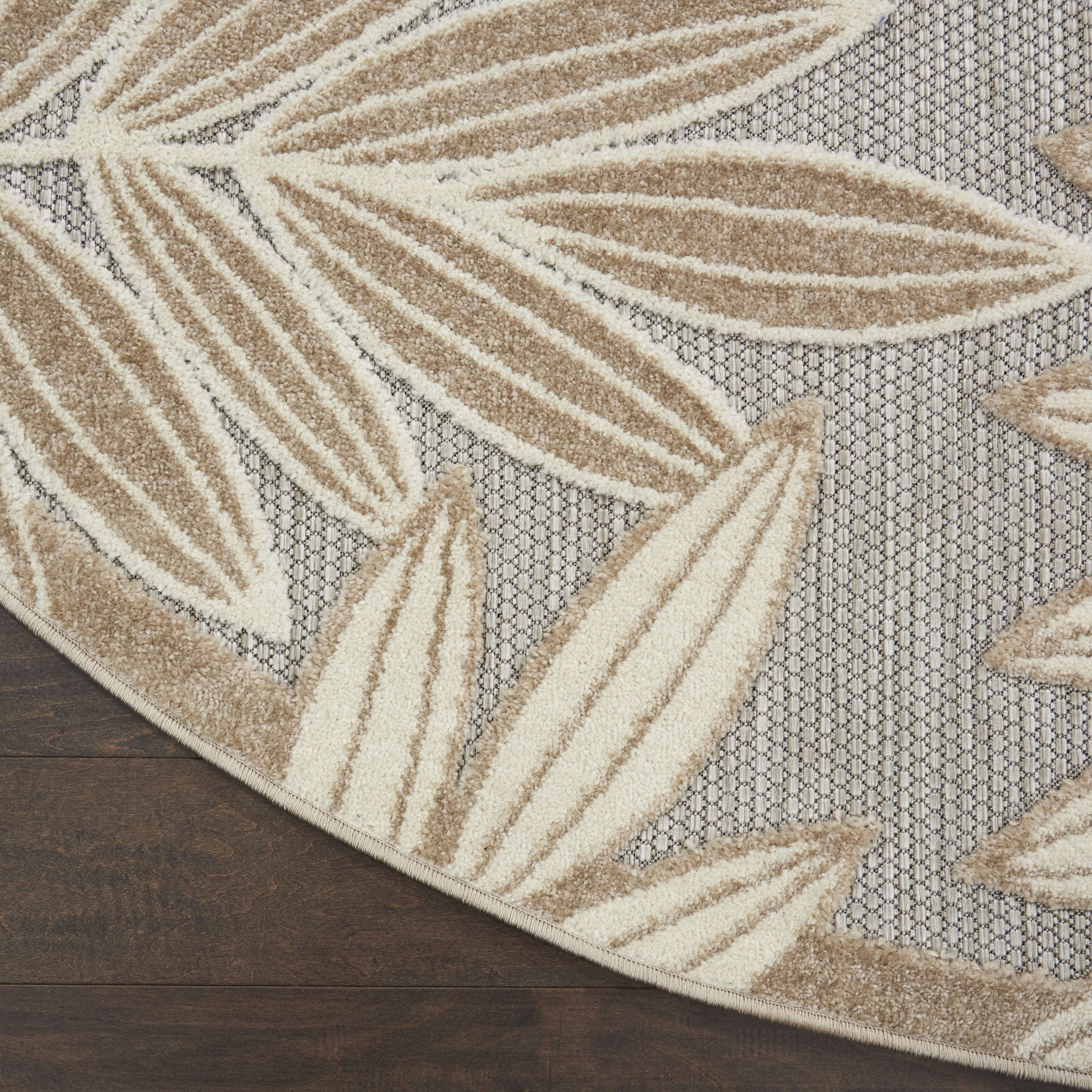 Nourison Aloha Indoor/Outdoor Natural 7'10" x ROUND Area Rug, (8 Round)