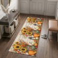 thumbnail image 3 of Thanksgiving Pumpkins 2'x6' Runner Rugs for Hallway Kitchen Bedside Non Slip, Fall Sunflowers Maple Vintage Wooden Entryway Rug Runners with Rubber Backing, Long Carpet Runner for Laundry Room, 3 of 7