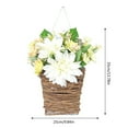 thumbnail image 3 of Darzheoy Cream Hydrangea Door Hanger Basket Wreath, 2026 New Wildflowers Door Hanging Basket Wreath, Front Door Artificial Spring Wreath Welcome Sign, Home Porch Farmhouse Decor, 3 of 8