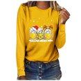thumbnail image 1 of Hauts de Noël en Solde Femmes Noël Décontracté Manches Longues Col Rond Sweat à Bière Pull Blouse Jaune TG, 1 of 1