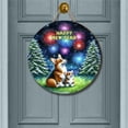 thumbnail image 2 of Happy New Year Corgi Family Cheer Winter Midnight Firework Round Wood Sign Welsh Corgi Dog Lover Gifts Idea Hanging Wall Home Decor - 02025, 2 of 5