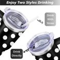 thumbnail image 5 of 40oz Classic Dot Aesthetic Design Stainless Steel Flip Straw Tumbler Spill Proof Travel Cup Double Wall Vacuum Insulated Coffee Mug with Top Handle, 5 of 6