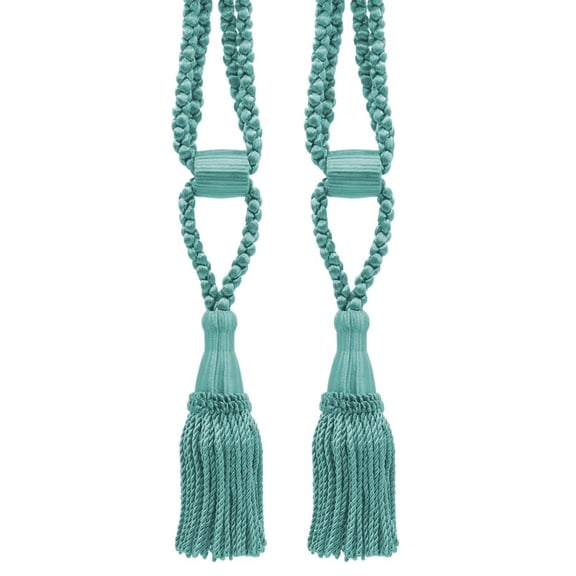 DECOPRO Beautiful Curtain & Drapery Tassel Tieback, Adjustable Cord Length with Elegant Bullion Design, Tassel Length 5 1/2" (14cm), Spread 24" (61cm) # TBC055SPR24, #M17 Set of 2