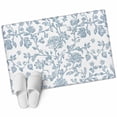 thumbnail image 2 of Light Blue Flower Bathroom Mats 2x3 FT, Non Slip Small Kitchen Mat, Vintage Farmhouse Boho Leaf Spring Washable Soft Backed Front Door Throw Rugs Non-Shedding Indoor Outdoor Doormat for Entryway Sink, 2 of 8