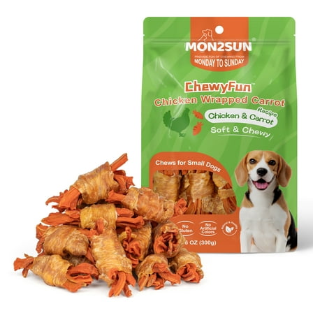 MON2SUN Chicken Wrapped Carrot Small Dog Treats, 10.6 oz (15 Count)