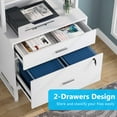 thumbnail image 2 of Tribesigns 2 Drawer File Cabinet with Lock, Letter Size Modern Filing Cabinet with Storage, White, 2 of 8