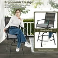 thumbnail image 5 of Costway Outdoor PE Wicker Swivel Bar Stools Set of 2 with Back Armrests and Cushion, 5 of 9