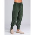 thumbnail image 6 of Sxiwei Men's Pirate Pants Medieval Renaissance Viking Lace Up Ankle Banded Pants Trousers Green XXL, 6 of 6