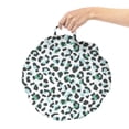 thumbnail image 2 of Leopard Round Floor Cushion with Handle, Abstract Colored Animal Skin Print Spots Pattern Cold Tones, Decorative Pillow for Living Room & Dorms, 18" Round, Sea Green Charcoal Grey, by Ambesonne, 2 of 4