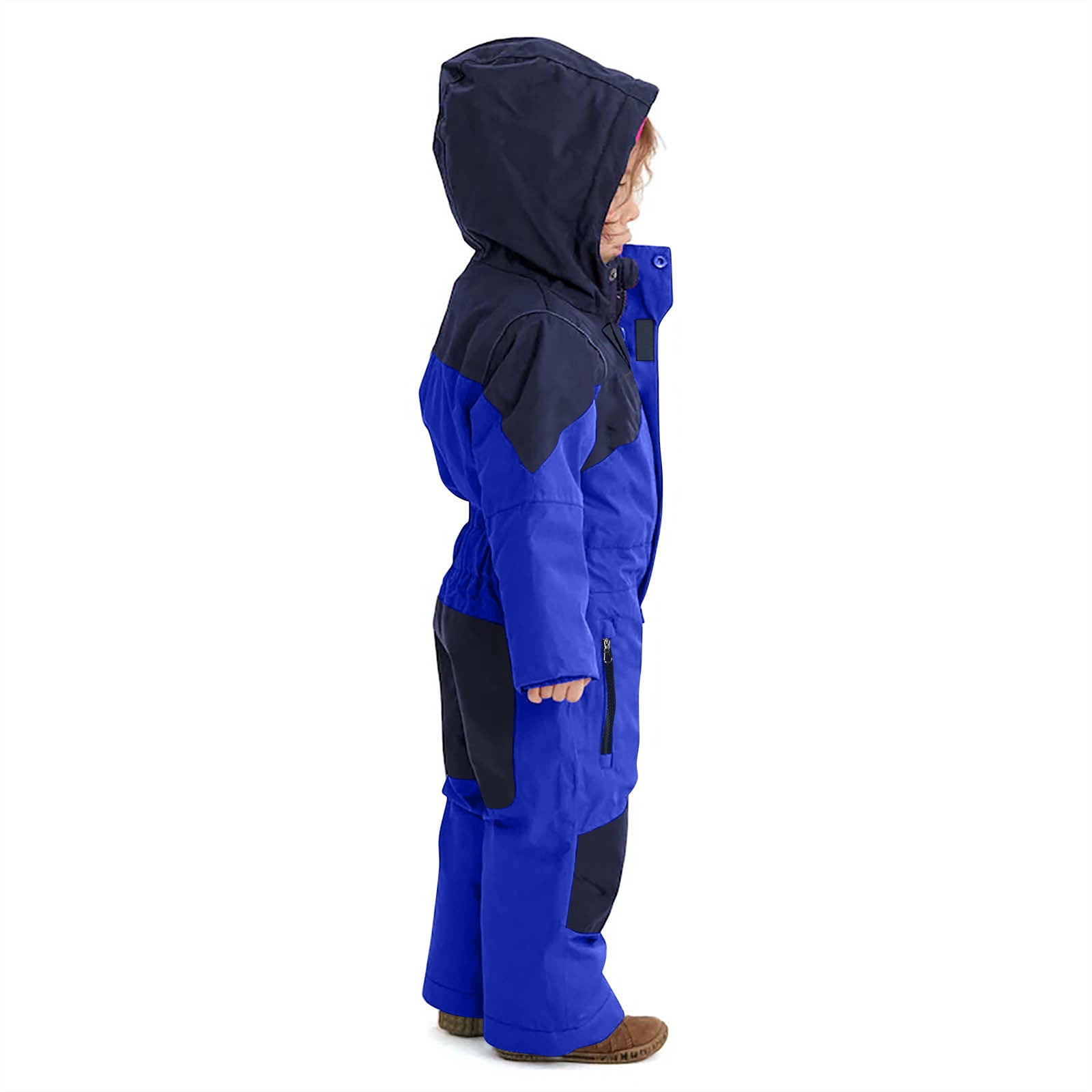 FNFYFH Girls Boys One Piece Snowsuit Waterproof Windproof Ski Snow Hooded Coveralls Winter Outdoor Jumpsuits