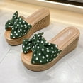 thumbnail image 4 of Ichuanyi Slippers for Women Women Bowknot Beach Summer Slippers Slope Heels Plus Size Shoes, 4 of 9