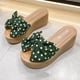 thumbnail image 4 of Mujeres Bowknot Beach Summer Pantuflas Plataforma Slope Heels Plus Size Shoes Wmkox8yii  hj789, 4 of 9
