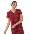 thumbnail image 4 of Aria Women's Brushed Sweater Knit Short Sleeve Split Neck Waltz Nightgown, Sizes up to 5X, 4 of 5