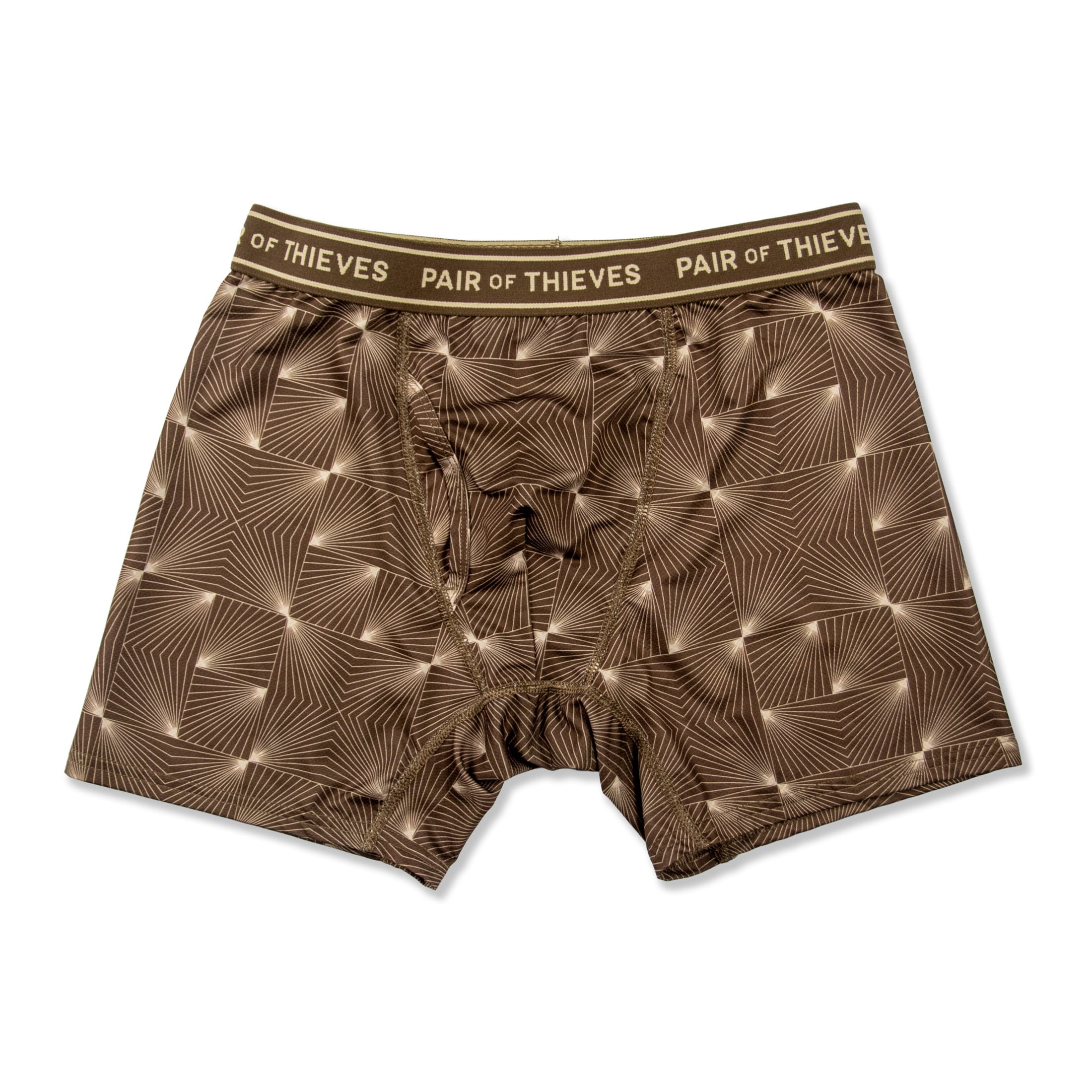 4-Way Performance Stretch Boxer Brief Dark Brown Black Print 3pk L