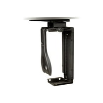 UNDER DESK CPU HOLDER BLACK STEEL 360 SWIVEL