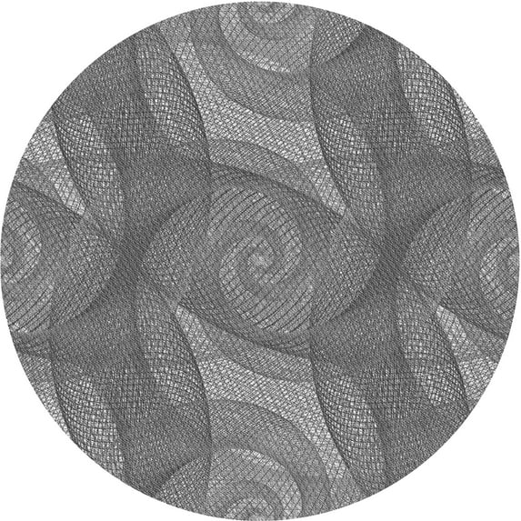 Ahgly Company Indoor Square Patterned Carbon Gray Area Rugs, 3' Square