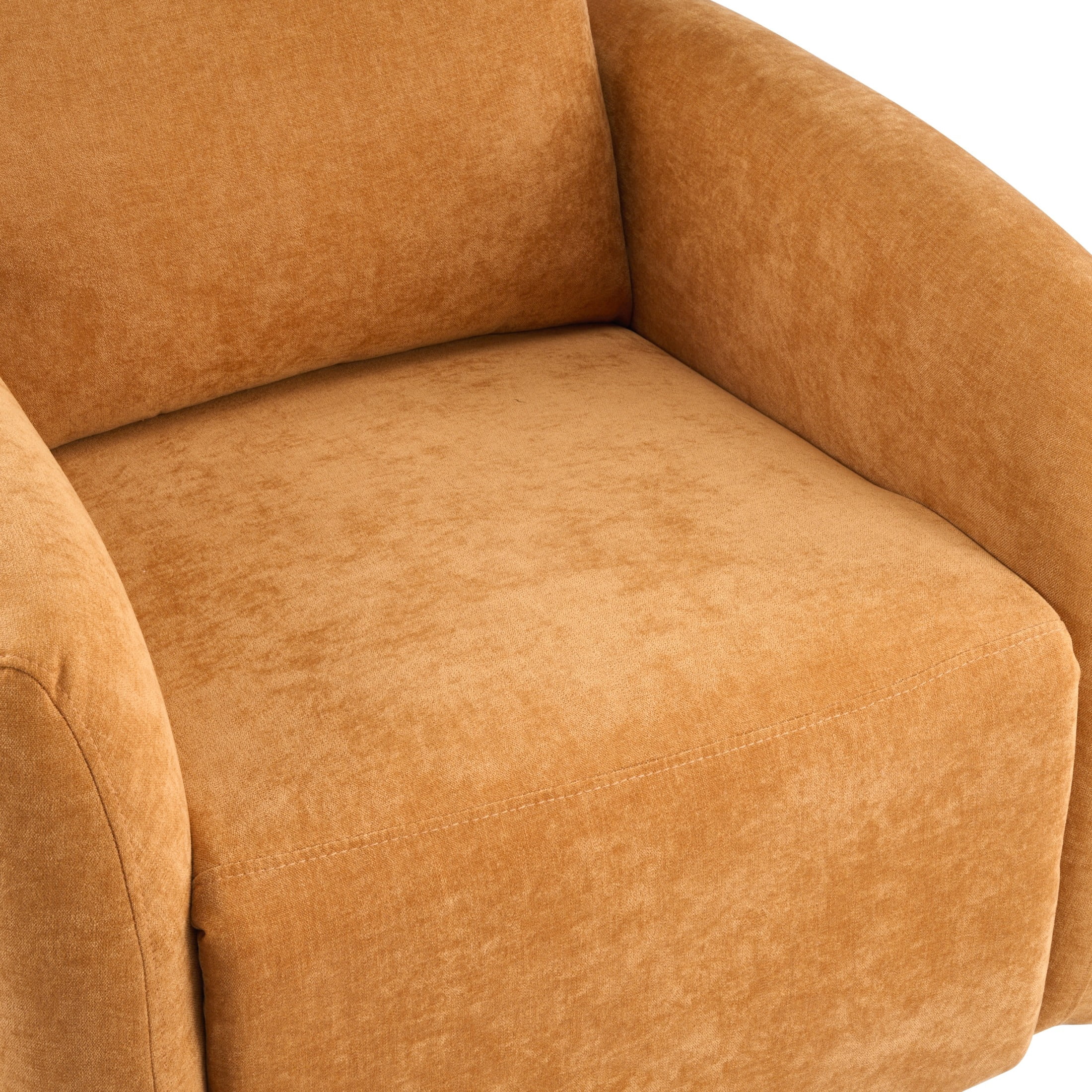 Christopher Knight Home 360° Swivel Glider Chair, Manual Upholstered Recliner with Wood Base, Pumpkin Yellow