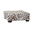 thumbnail image 2 of Furniture Classics Model 08CTA-A413V2 Square Arm Series Brown and White Zebra Upholstered Ottoman, 2 of 8