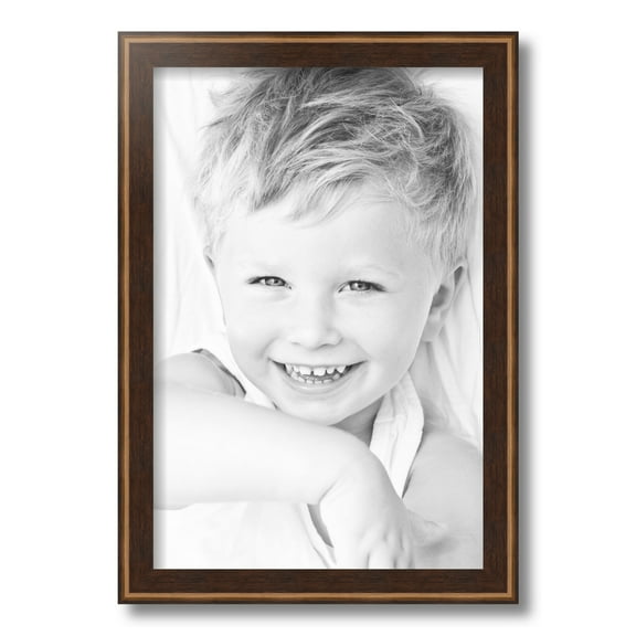 ArtToFrames 12x18 Inch Contrast Walnut Picture Frame, This Brown Wood Poster Frame is Great for Your Art or Photos, Comes with 060 Plexi Glass (4932)