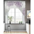 thumbnail image 3 of Purple White Kitchen Curtains Swag Valance for Windows/Bathroom/Cafe, Abstract Grey Chrysanthemum Flower Floral Rod Pocket Drape Panel Swag Curtains Valance for Bedroom/Living Room 56"x36", 3 of 6