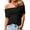 Black, variant on Short Sleeved Women's Off The Shoulder Sweaters Casual Knit Y2K Going Out Tops Blouses