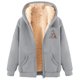 thumbnail image 2 of Chaqueta y sudadera informal con capucha de manga larga para mujer, con estampado de moda, de polar y capucha, 2 of 4