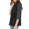 thumbnail image 4 of INSPIRE CHIC Women's Sleeveless Jacket Drawstring Waist Zip Up Cotton Cargo Vest with Pocket Black XS, 4 of 8