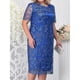 thumbnail image 1 of Women's plus size dress embroidered lace slim knee-length dress, 1 of 5