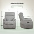 thumbnail image 7 of Electric Zero Gravity Recliner Chair with USB Charging Port, Extra Wide Design for Adults, Ergonomic Lumbar Support, Light Gray, 7 of 7