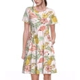 thumbnail image 1 of Disketp Tropical Flamingo Pineapple para Vestido de Manga Corta para Mujeres, Vestidos de Verano para Mujeres, Casual y Holgado para la Playa, 1 of 6