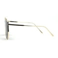 thumbnail image 4 of SA106 Retro Shield Oceanic Lens Oversize Flat Top Metal Sunglasses Gold Dark Brown, 4 of 4