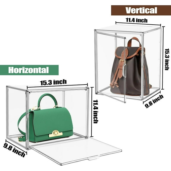 Super Large Acrylic Display Case for Handbags, Purse Storage Organizer with Magnetic Door